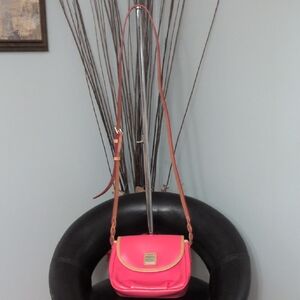 Dooney & Bourke Coral and Tan Crossbody Bag